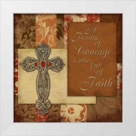 English Faith White Modern Wood Framed Art Print by Grey, Jace