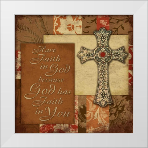 English Faith White Modern Wood Framed Art Print by Grey, Jace
