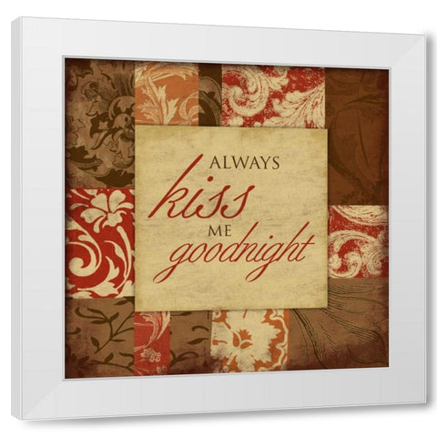 Kiss White Modern Wood Framed Art Print by Grey, Jace