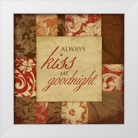 Kiss White Modern Wood Framed Art Print by Grey, Jace