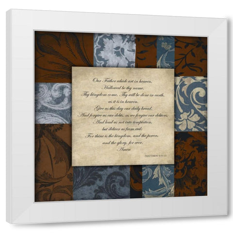 Lords Prayer White Modern Wood Framed Art Print by Grey, Jace