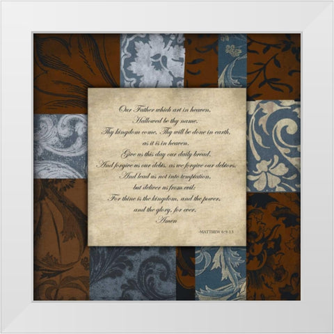 Lords Prayer White Modern Wood Framed Art Print by Grey, Jace