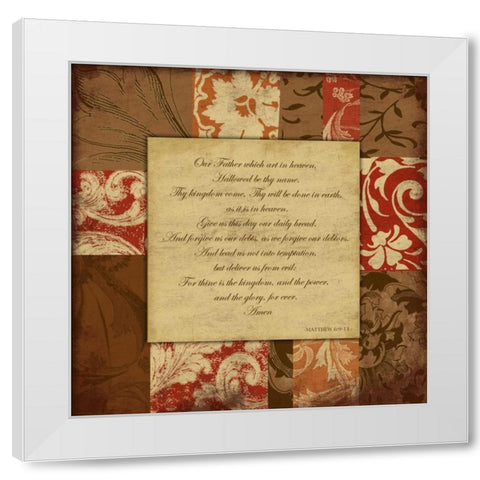 Lords Prayer White Modern Wood Framed Art Print by Grey, Jace