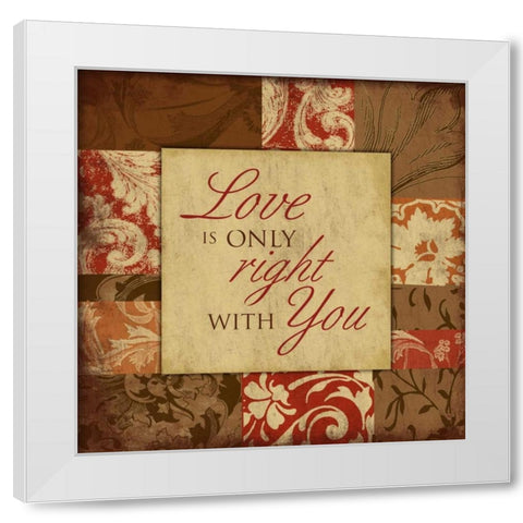 Loves right White Modern Wood Framed Art Print by Grey, Jace
