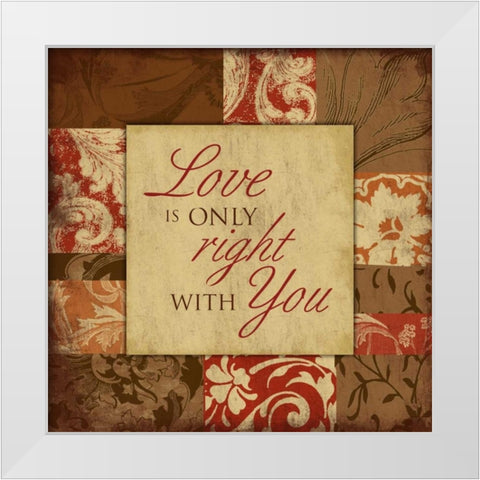Loves right White Modern Wood Framed Art Print by Grey, Jace