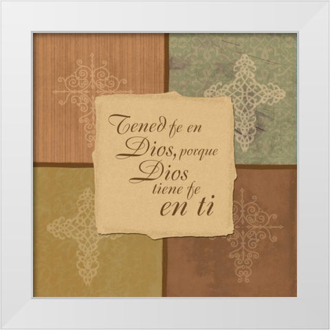 Spanish4patch White Modern Wood Framed Art Print by Grey, Jace