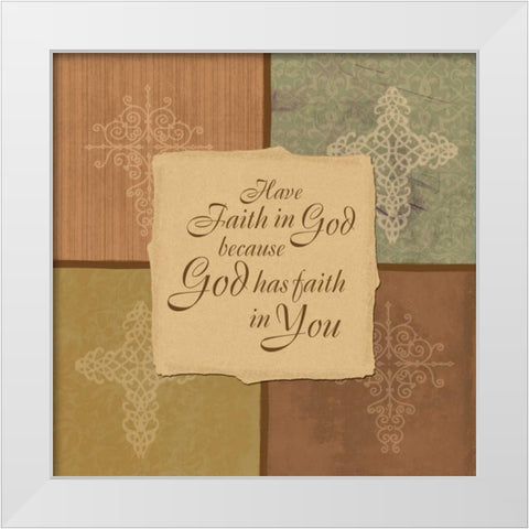English4patch White Modern Wood Framed Art Print by Grey, Jace