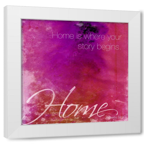Watercolor Home quoted White Modern Wood Framed Art Print by Grey, Jace