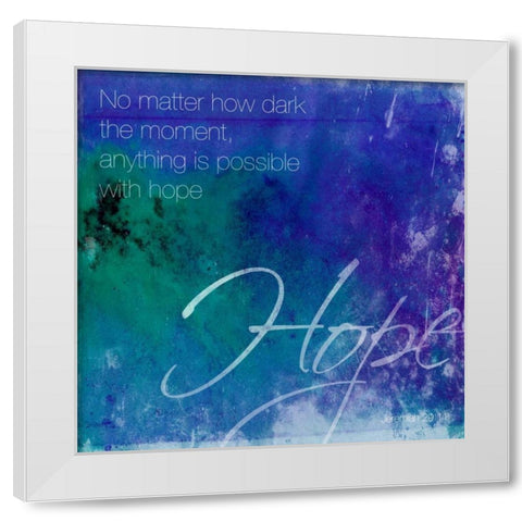 Watercolor Hope Quoted White Modern Wood Framed Art Print by Grey, Jace