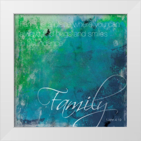 Watercolor Family Quoted White Modern Wood Framed Art Print by Grey, Jace