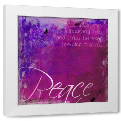 Watercolor Peace White Modern Wood Framed Art Print by Grey, Jace