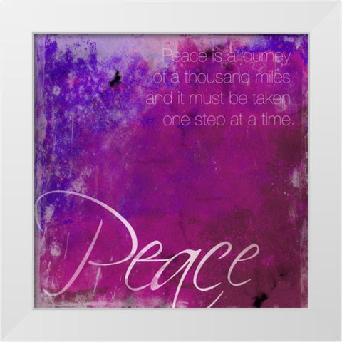 Watercolor Peace White Modern Wood Framed Art Print by Grey, Jace