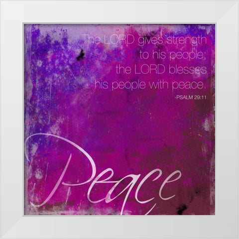 Watercolor Peace White Modern Wood Framed Art Print by Grey, Jace