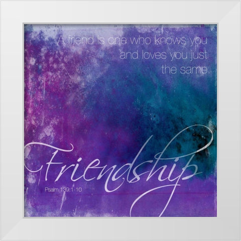 Watercolor Friendship White Modern Wood Framed Art Print by Grey, Jace