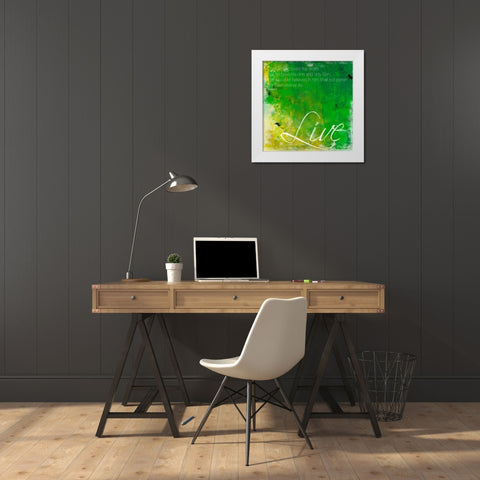 Live White Modern Wood Framed Art Print by Grey, Jace