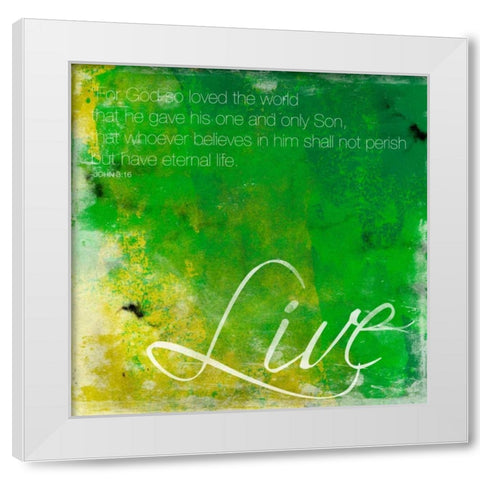 Live White Modern Wood Framed Art Print by Grey, Jace