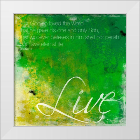 Live White Modern Wood Framed Art Print by Grey, Jace