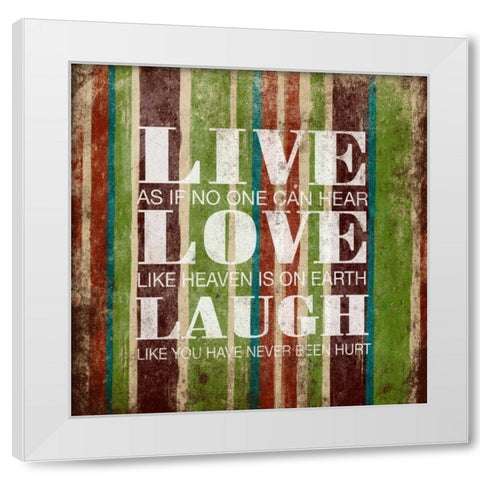 Live White Modern Wood Framed Art Print by Grey, Jace