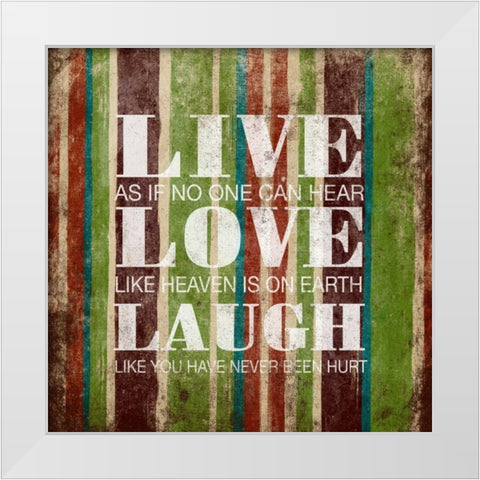 Live White Modern Wood Framed Art Print by Grey, Jace
