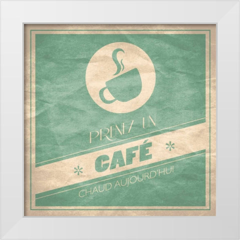 Coffee French C2 White Modern Wood Framed Art Print by Grey, Jace
