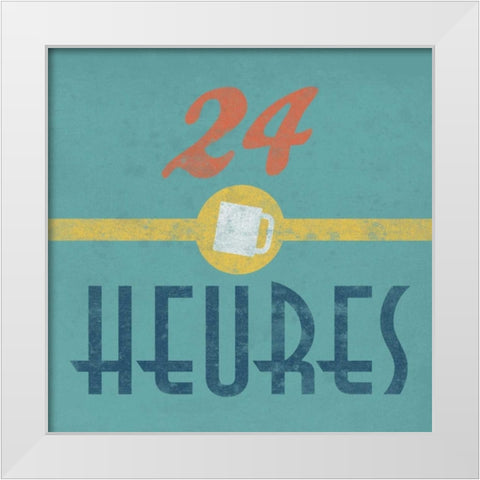 Coffee French White Modern Wood Framed Art Print by Grey, Jace