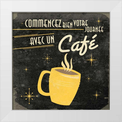 Coffee in French G2 White Modern Wood Framed Art Print by Grey, Jace
