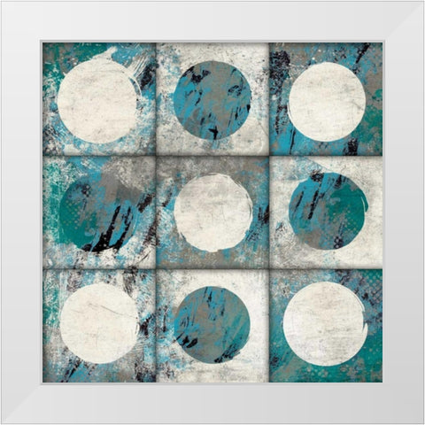 9 patch Abstract White Modern Wood Framed Art Print by Grey, Jace