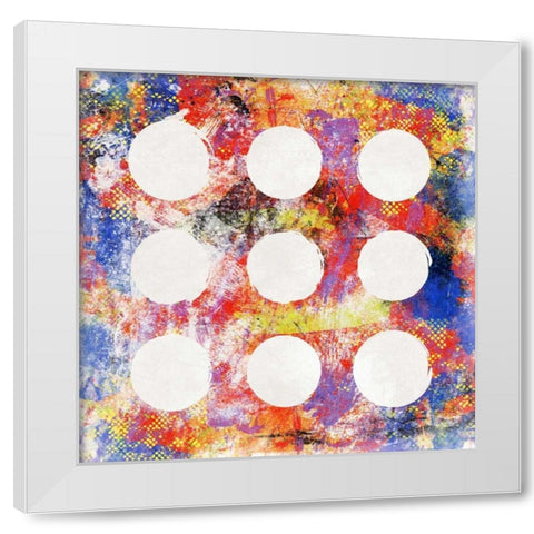 9 patch Abstract White Modern Wood Framed Art Print by Grey, Jace