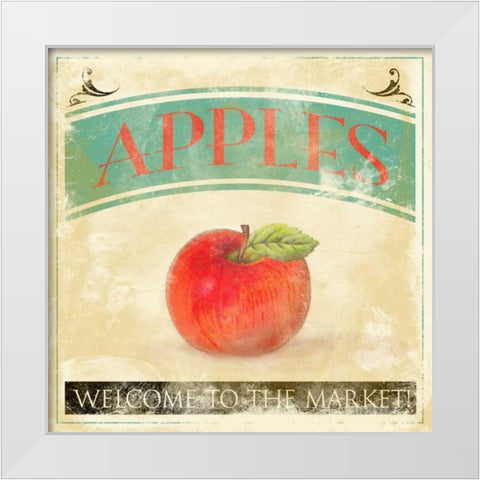 Apples White Modern Wood Framed Art Print by Grey, Jace