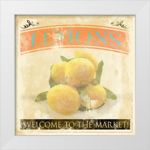 Lemon White Modern Wood Framed Art Print by Grey, Jace