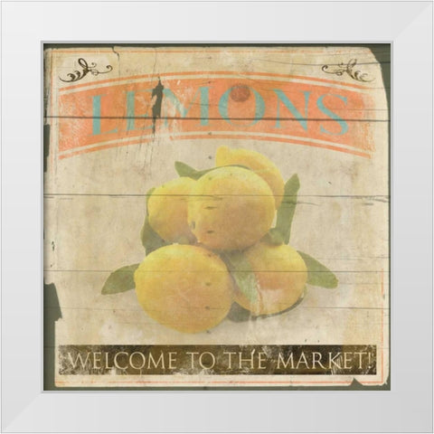 Lemons 2 White Modern Wood Framed Art Print by Grey, Jace