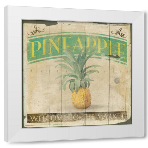 Pineapple White Modern Wood Framed Art Print by Grey, Jace