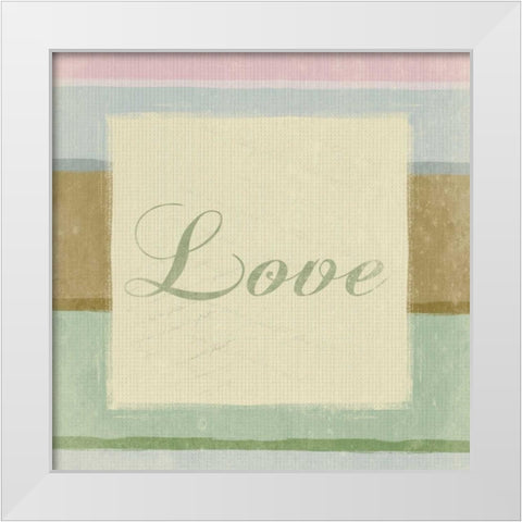 Bath Inspirational  Love White Modern Wood Framed Art Print by Grey, Jace