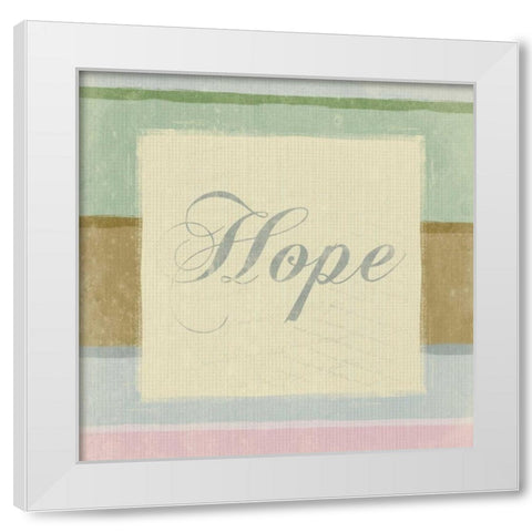 Bath Inspirational HOPE White Modern Wood Framed Art Print by Grey, Jace