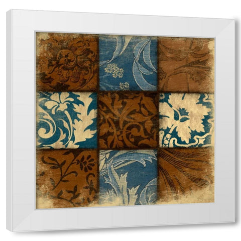 9 Patch BLUEBROWN White Modern Wood Framed Art Print by Grey, Jace