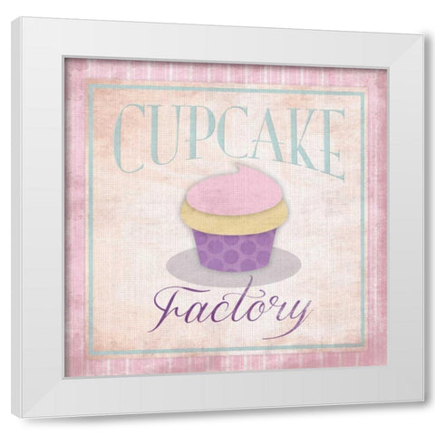 Cupcakes White Modern Wood Framed Art Print by Grey, Jace