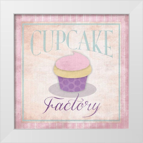 Cupcakes White Modern Wood Framed Art Print by Grey, Jace