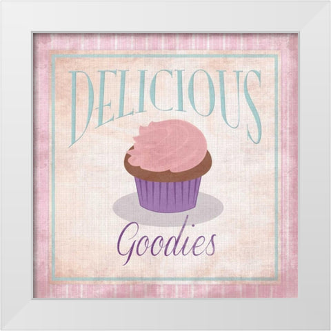 Cupcakes 2 White Modern Wood Framed Art Print by Grey, Jace