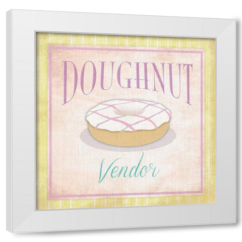 Doughnuts White Modern Wood Framed Art Print by Grey, Jace