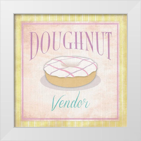Doughnuts White Modern Wood Framed Art Print by Grey, Jace