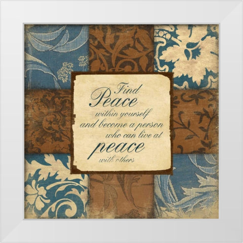 BluebrownPatch inspirational 2 White Modern Wood Framed Art Print by Grey, Jace