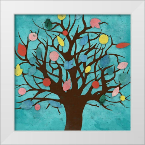 Tree White Modern Wood Framed Art Print by Grey, Jace