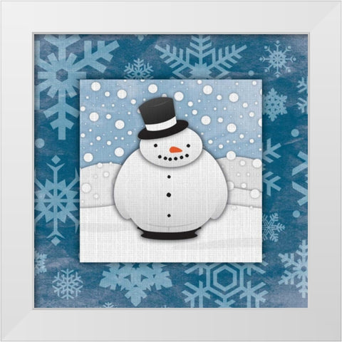 Snowman White Modern Wood Framed Art Print by Grey, Jace