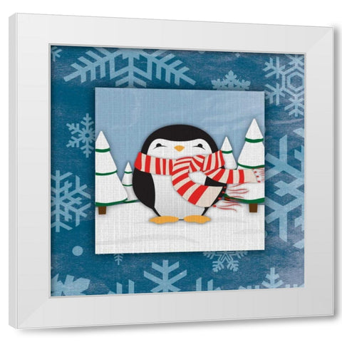 Penguin White Modern Wood Framed Art Print by Grey, Jace