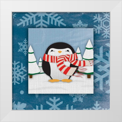 Penguin White Modern Wood Framed Art Print by Grey, Jace