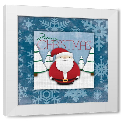 Merry christmas White Modern Wood Framed Art Print by Grey, Jace