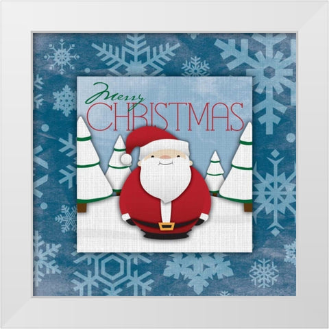 Merry christmas White Modern Wood Framed Art Print by Grey, Jace