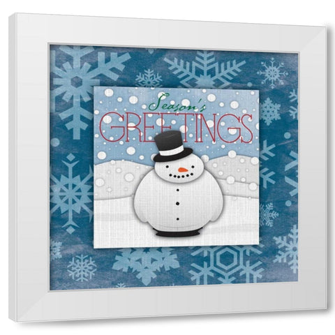 Seasons Greeting White Modern Wood Framed Art Print by Grey, Jace