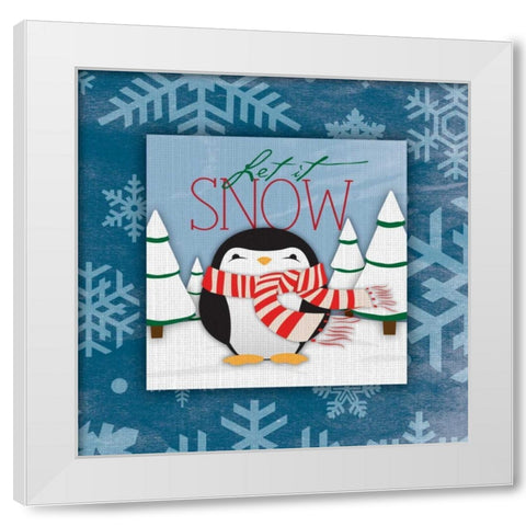 Let it snow White Modern Wood Framed Art Print by Grey, Jace