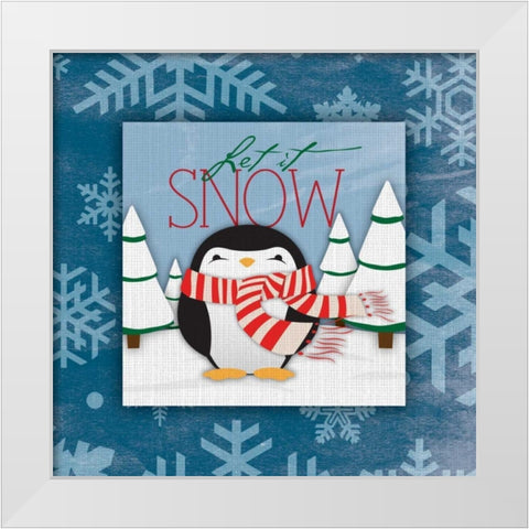 Let it snow White Modern Wood Framed Art Print by Grey, Jace